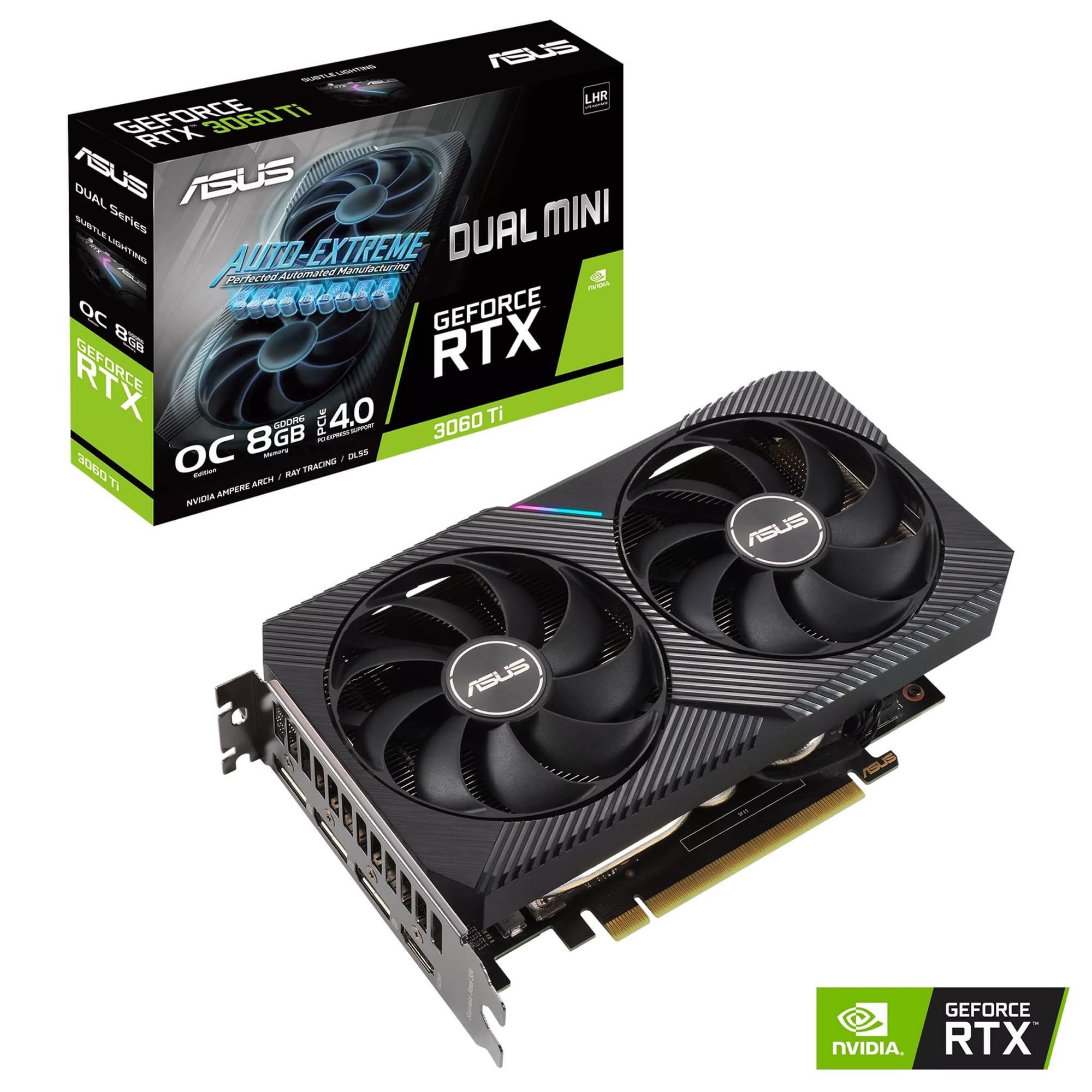 Видеокарта Asus RTX 3060Ti Mini OC Edition V2 (DUAL-RTX3060TI-O8G-MINI-V2)