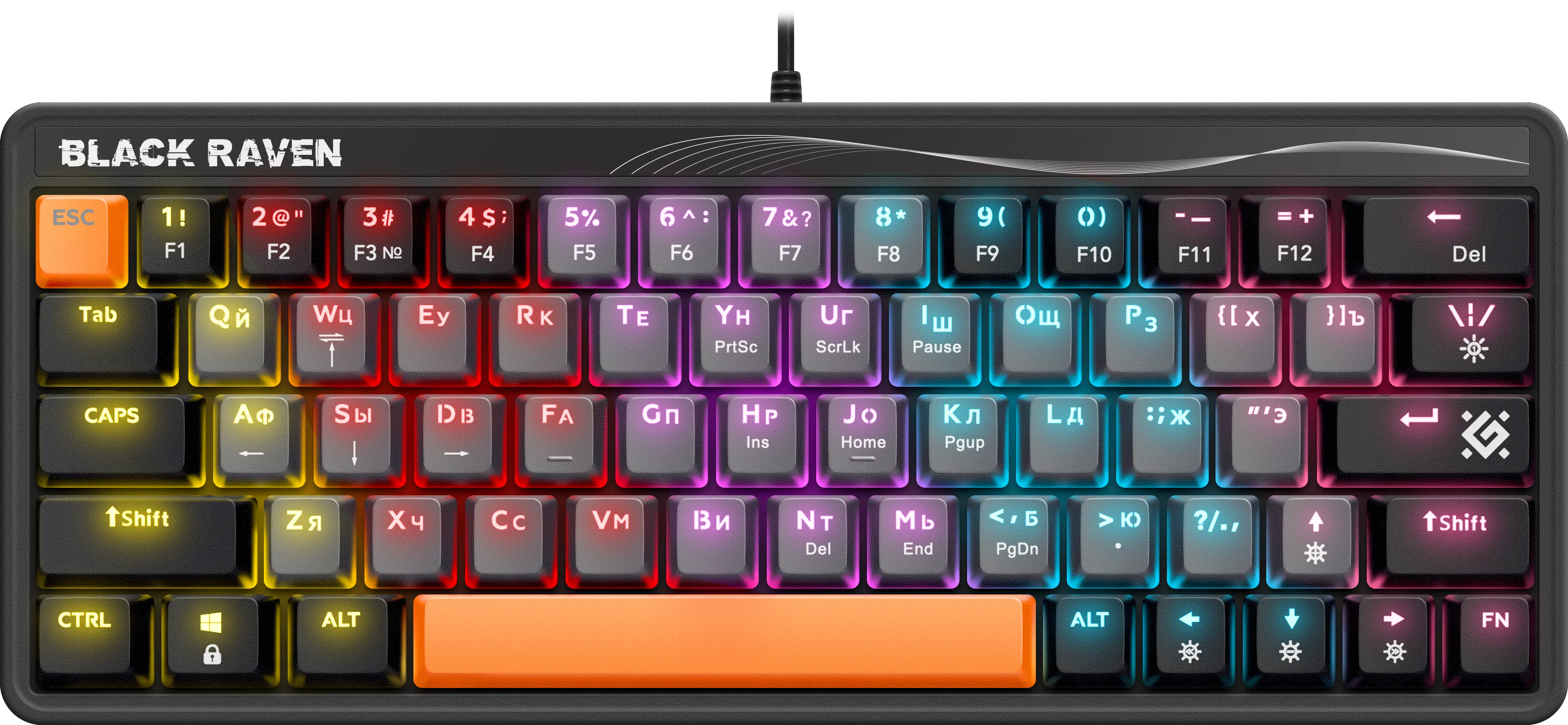 Клавиатура Defender Black Raven GK-417 (серый) (45413)