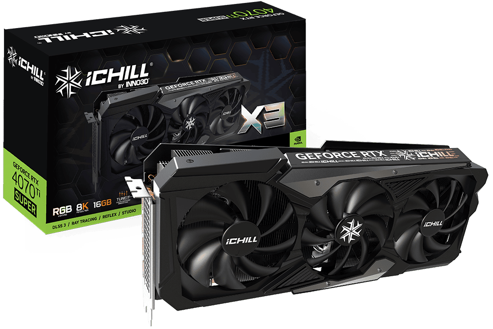 Видеокарта Inno3D RTX 4070Ti SUPER iChill X3 (C407TS3-166XX-186148H)