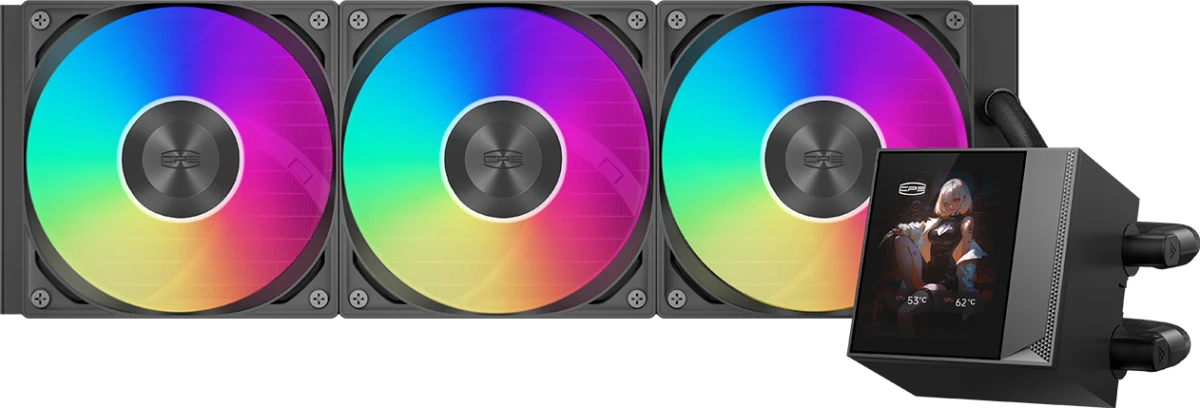 Система жидкостного охлаждения PCCooler DC360 Pro ARGB Display (черный) (DC360PRO-BKAWXY-GL)
