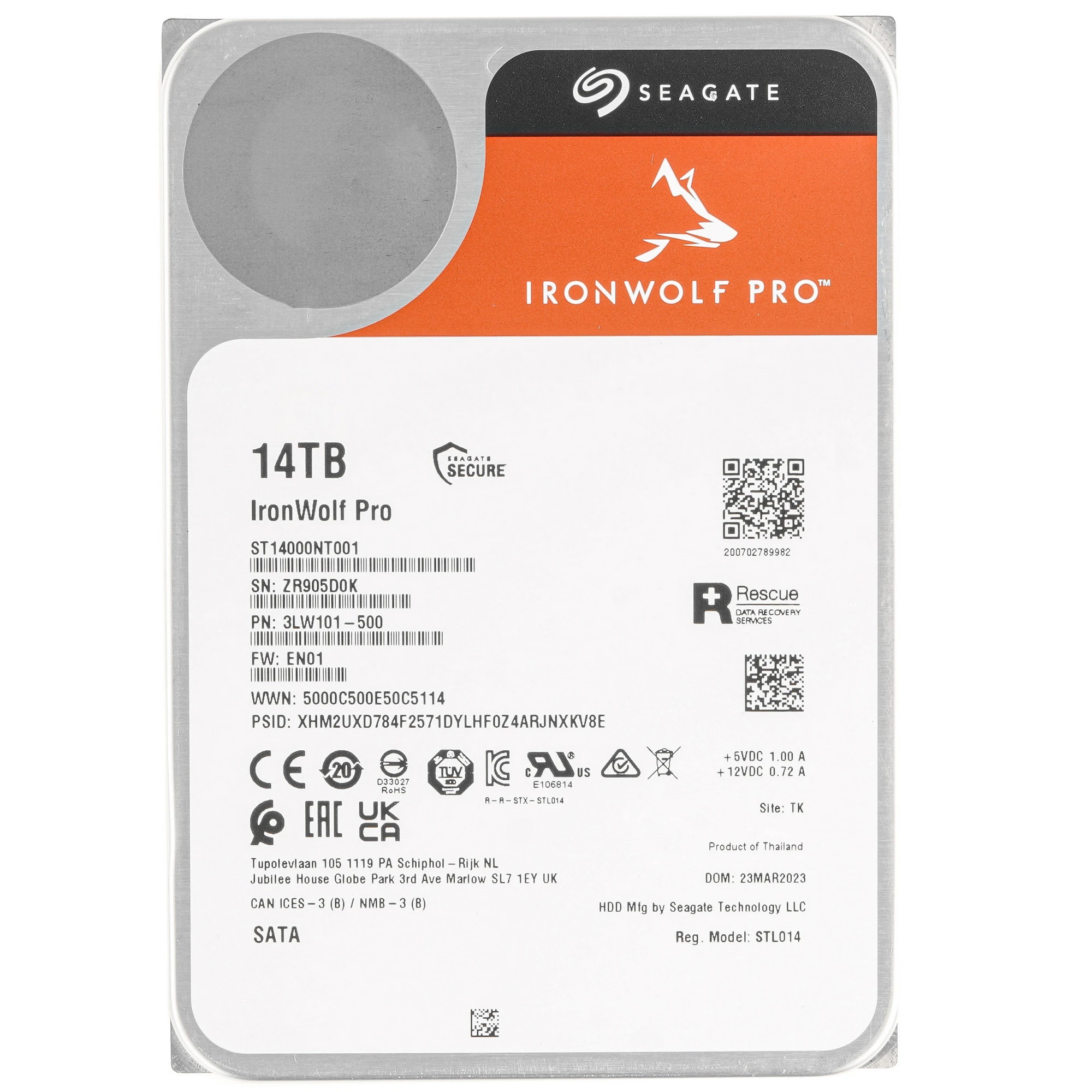 Жесткий диск 14Tb Seagate IronWolf Pro (ST14000NT001)