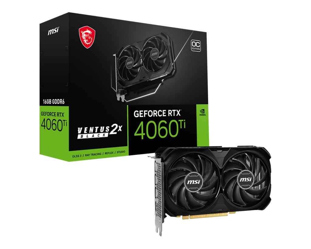 Видеокарта MSI RTX 4060Ti (RTX 4060 Ti VENTUS 2X Black 16G OC)