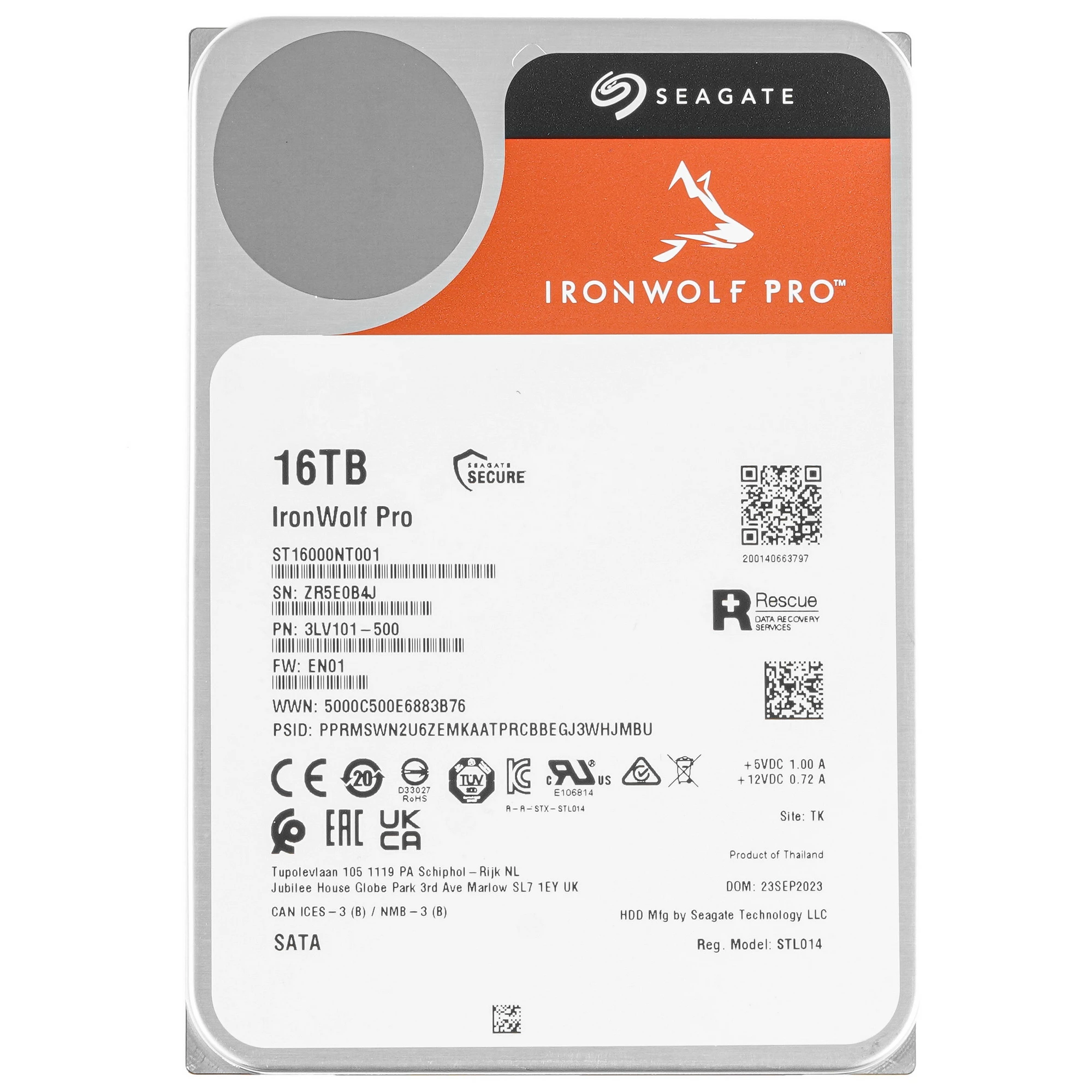 Жесткий диск 16Tb Seagate IronWolf Pro (ST16000NT001)