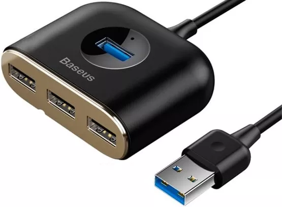 Разветвитель USB Baseus Square Round Black (CAHUB-AY01)