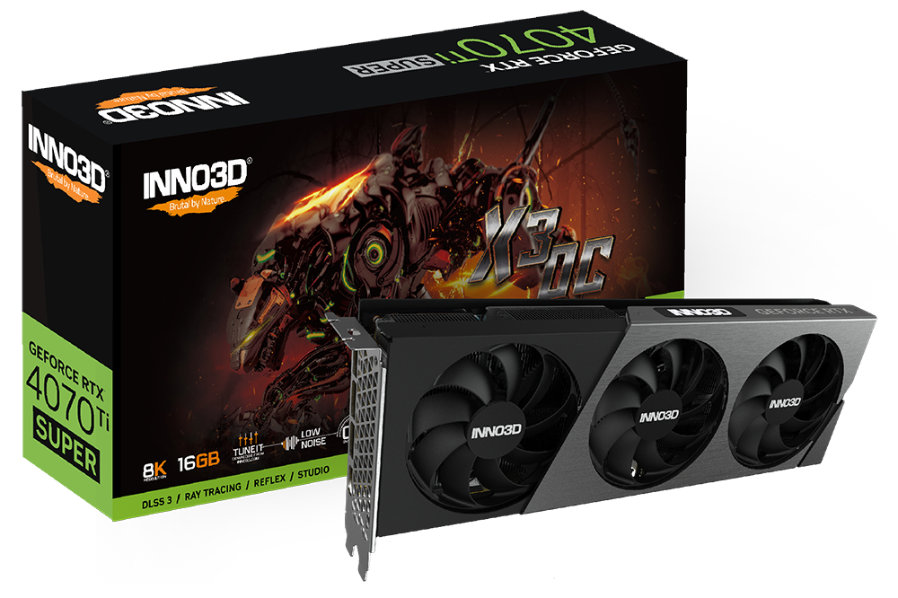 Видеокарта Inno3D RTX 4070Ti Super X3 OC (N407TS3-166XX-186158N)