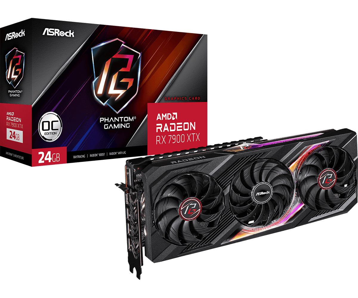 Видеокарта AsRock RX 7900XTX Phantom Gaming 24G OC (RX7900XTX PG 24GO)