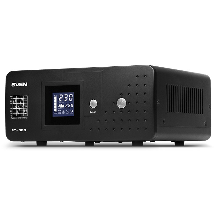 Источник бесперебойного питания 500VA SVEN RT-500 (500VA, 300W, 1 евророзетка, чистая синусоида)