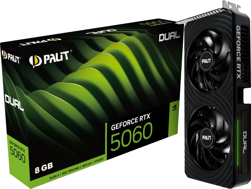 Видеокарта Palit RTX 5060 Dual 8Gb GDDR7 (NE75060019P1-GB2063D)