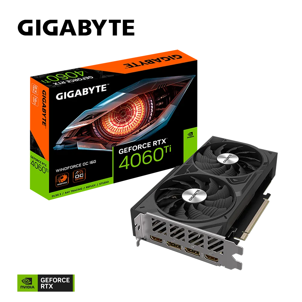 Видеокарта Gigabyte RTX 4060Ti Windforce OC 16G (GV-N406TWF2OC-16GD)
